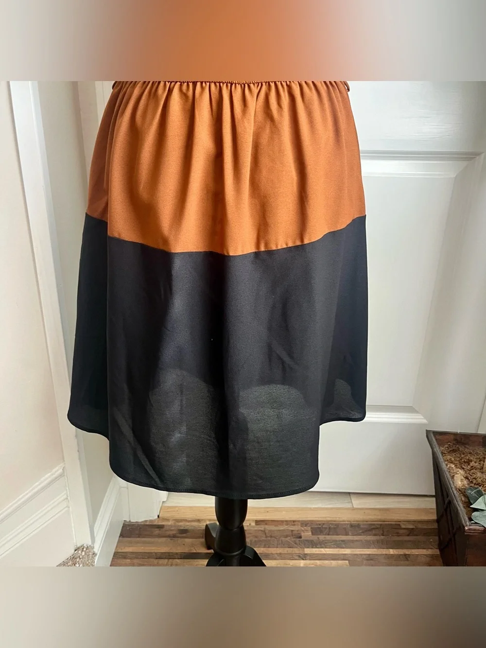 Jella Couture Colorblock Sleeveless Mini Dress Brown Sz L